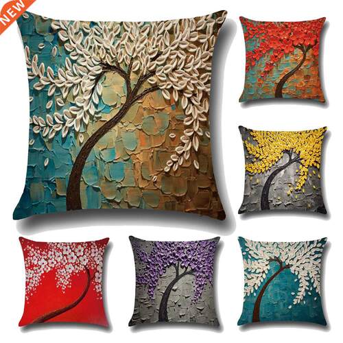 Multi Color Florl Printed Cushion Flower On The Wll Pillow