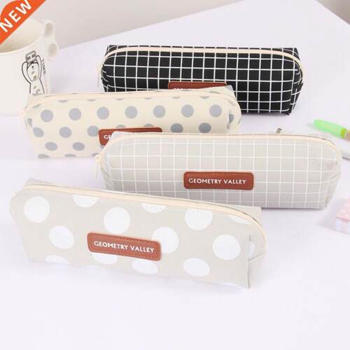 1Pc Korean Style Canvas Pencil Case High Capacity Pen Bags C