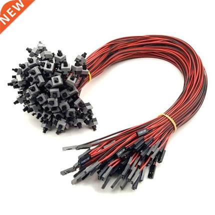100 Pack 2 Pin SW PC Power Cable On/Off Push Button ATX Comp