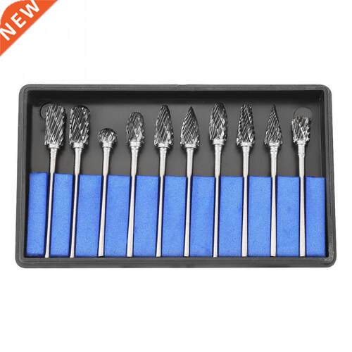 10pcs/set Tungsten Carbide Steel Rotary Burrs Files Drill Bi