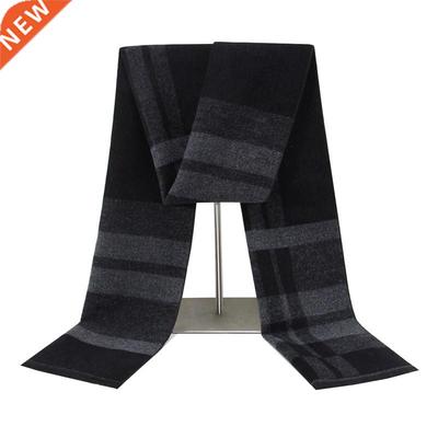 Luxury Brand Winter Men Cashmere Scarf Striped Neckerchief S