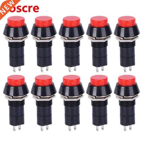 10Pcs PBS-305A Red Self-Locking Switch Plastic Latching Swit