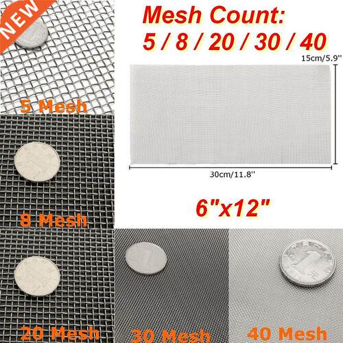 6x12'' 5/8/20/30/40 Mesh Stainless Steel Woven Cloth Screen