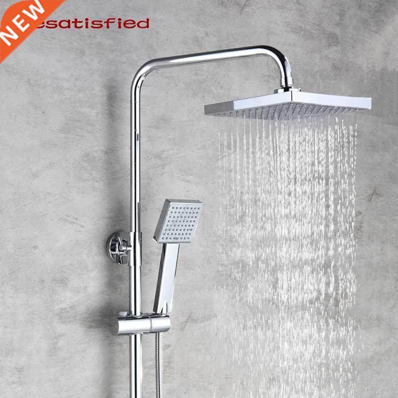 Universal Square Chrome Hand held Showerhead Water saving A