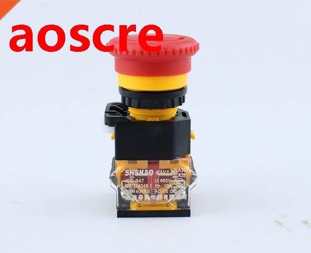 1PCS LA38-11ZS Self locking latching Button 22mm 1NO1NC Silv