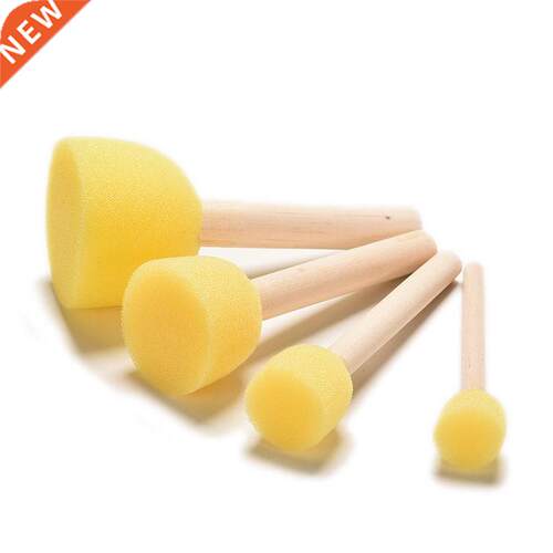 Kid Sponge Paint Brush Original Wooden Handle Painting Graf
