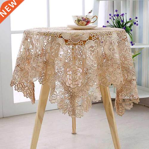 60X60cm Lace Rose Flowers Tablecloth Home Kitchen Room Decor
