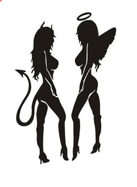 D Car Sticker Vinyl Decals Devil Angel Demons Reflective Pe