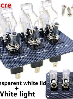 1PCS 3X12V white LED Safety Cover Aircraft Toggle Switch Car