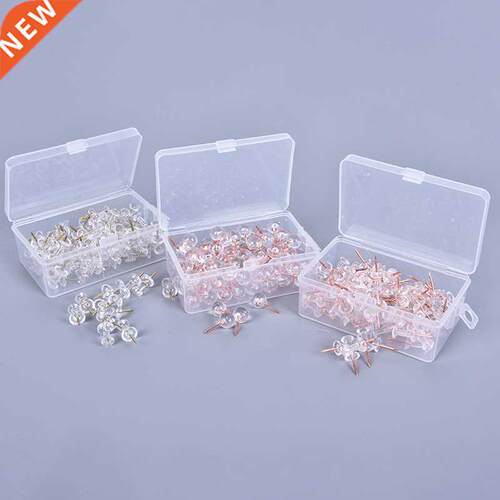 100pcs Metal Map Tacks Push Pins Acrylic Head With Steel P