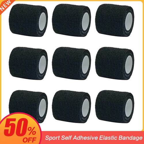 1/6/10Pcs Black Sport Self Adhesive Elastic Bandage Wrap Tap