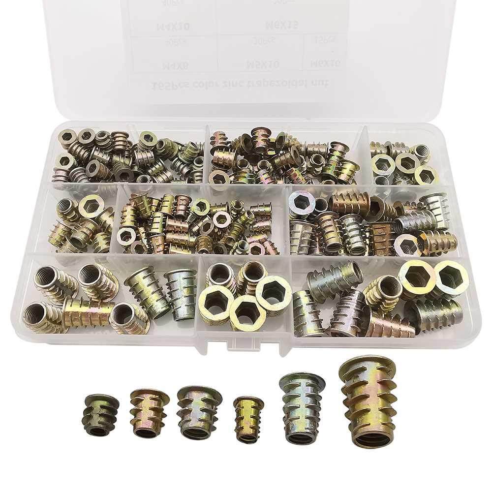 165Pcs Threaded Inserts Nuts Wood Insert Assortment Tool Kit