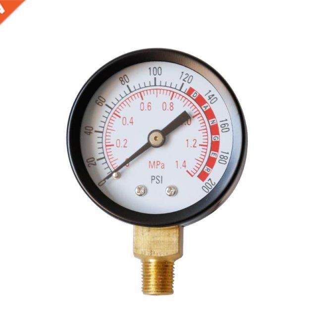 0-200PSI Pressure Gauge Air Gauge for Air Tank 1/8 NPT Bott