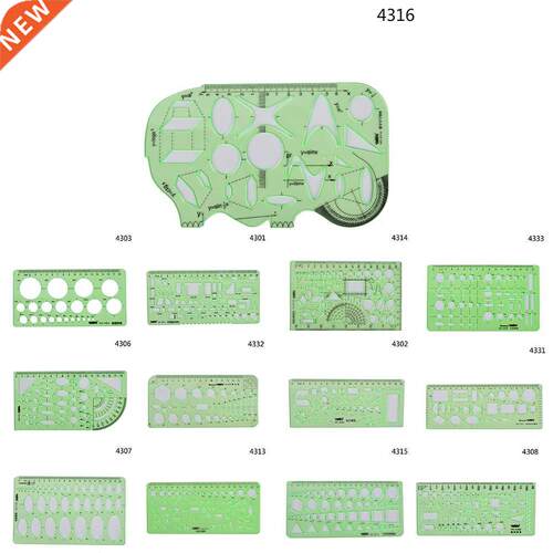 1pc Green Plastic Lab Stationery Measuring Tool Ruler Ten Ki