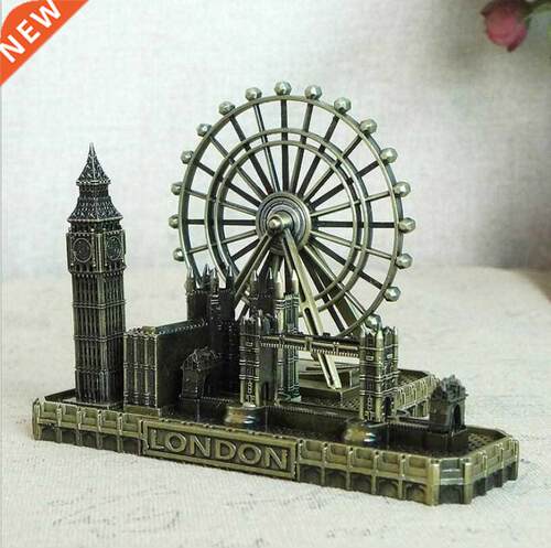 Vintage Paris London Bridge Big Ben Building Model Ferris W