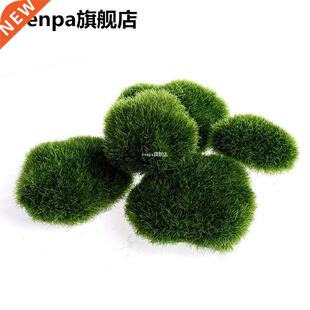5pc Aquarium decoration Green Artificial Moss Stone Fake Roc
