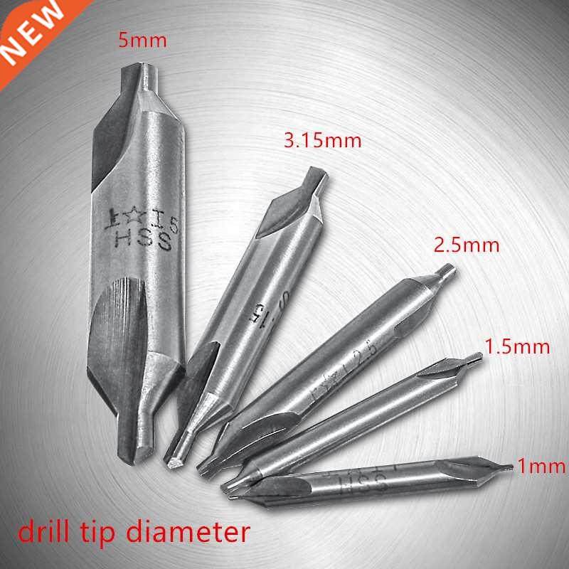 6pcs/Set standard 60 Degree HSS Combined Center Drill bit 1/