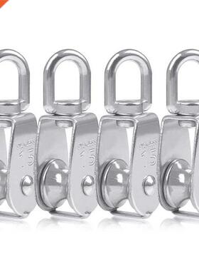 4PCS Single Pulley Block M15 Stainless Steel Small Pulley Ro