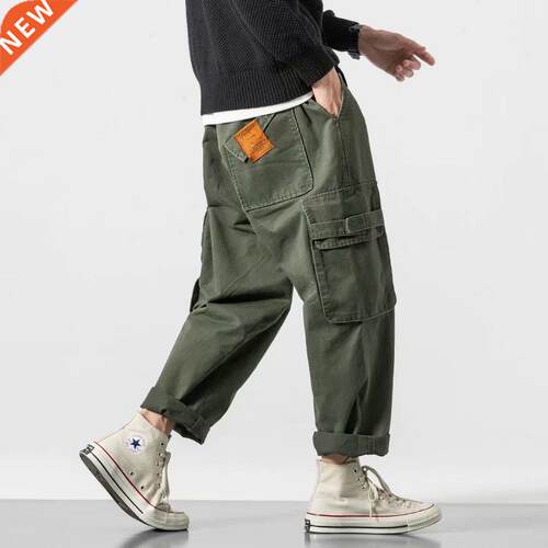 Side Pockets Cargo Harem Joggers Pants Men 2022 Military Arm
