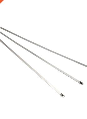 100pcs Stainless Steel Locking Cable Zip Ties Silver (4.6x30