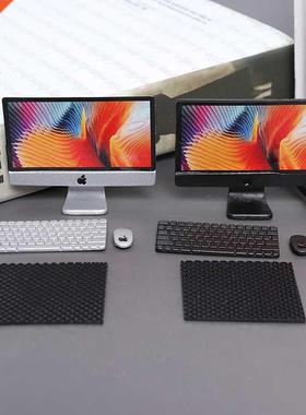 1Set 1/12 Scale Mini Computer + Mouse + Keyboard Book atio