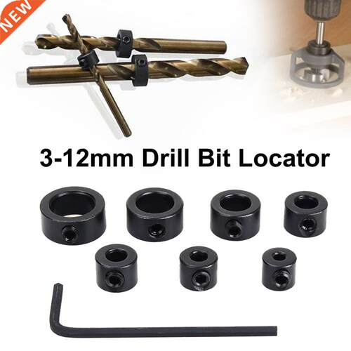 8pcs 3-12mm Drill Bit Locator Woodworking Drill Limiter Dept