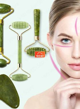 Natural Face Massager Guasha Jade Roller Scraper Facial Skin