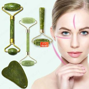 Guasha Jade Roller Natural Facial Massager Scraper Skin Face