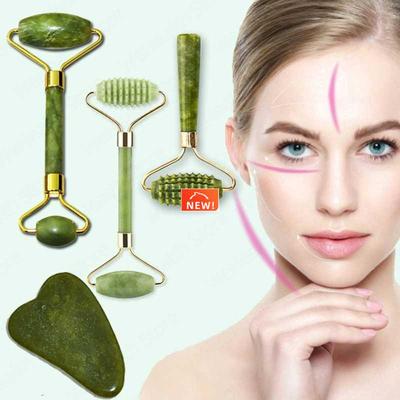 Natural Face Massager Guasha Jade Roller Scraper Facial Skin