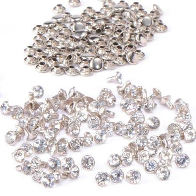 100pcs  nail with diament rhinestone rivet brilliant 7mm