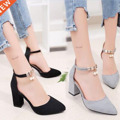 Concise Elegant Pointed High Heels Fashion Comfort Thick wit