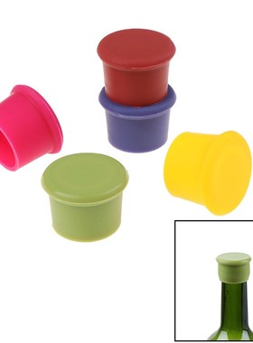 5Pc Wine Bottle Stopper Silicone Bar Preservation Champagne