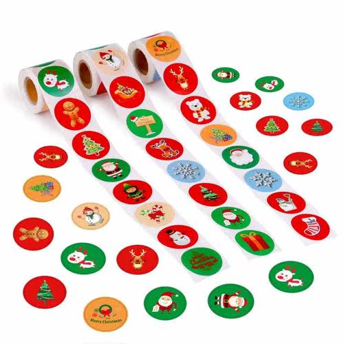 100-500pcs Christmas Day Decoration Stickers Christmas Carto