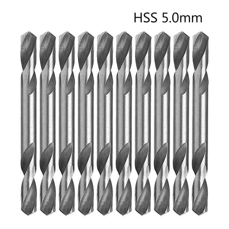 10Pcs/Set 5mm HSS Double Ended Spiral Torsion Drill Tos Dr