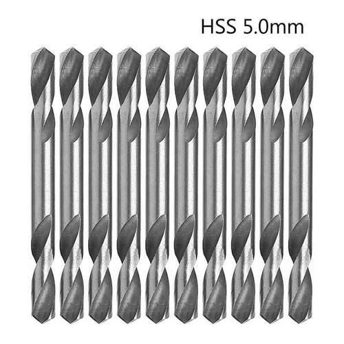 10Pcs/Set 5mm HSS Double Ended Spiral Torsion Drill Tos Dr