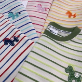 韩版 2026新款 洋气百搭小中大童 男童女童 彩条上衣 儿童条纹打底衫