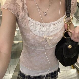 neck fit 上衣Solid top slim color out 纯色镂空修身 hollowed