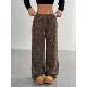 leopard women经典 print Classic casual pants 豹纹印花休闲裤 子