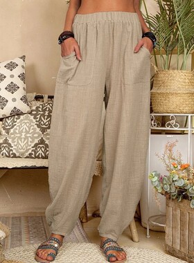 纯色休闲宽松显瘦哈伦裤女Solid color casual loose Haren pants