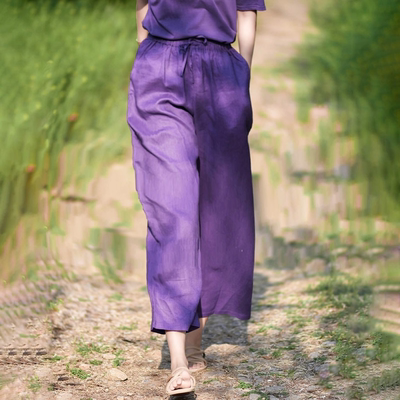 纯色高腰直筒长裤高腰直筒长裤女