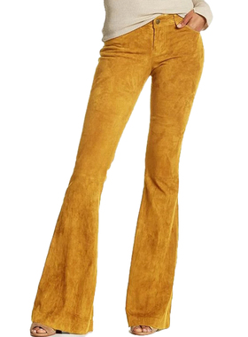 High waisted wide leg micro flared pants  女士高腰阔腿微喇裤