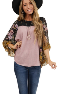 Sleeve Printing Color and Loose Bat Matching Jacket女 Autumn