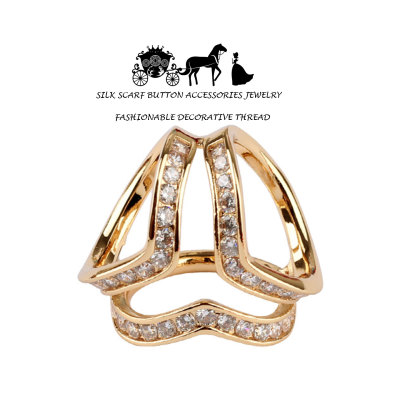 黄铜高级奢华马衔扣丝巾扣环简约围巾配饰适用于爱马仕方巾披肩扣
