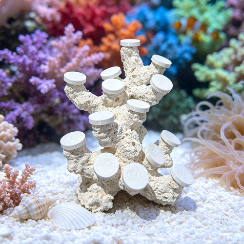 海缸造景多功能陶瓷基座 透水培菌珊瑚底座 30-60缸适配