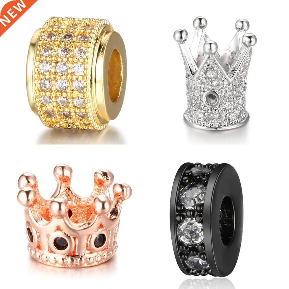 3pcs/lot diy spacer beads wholesale micro pave cz zircon cro