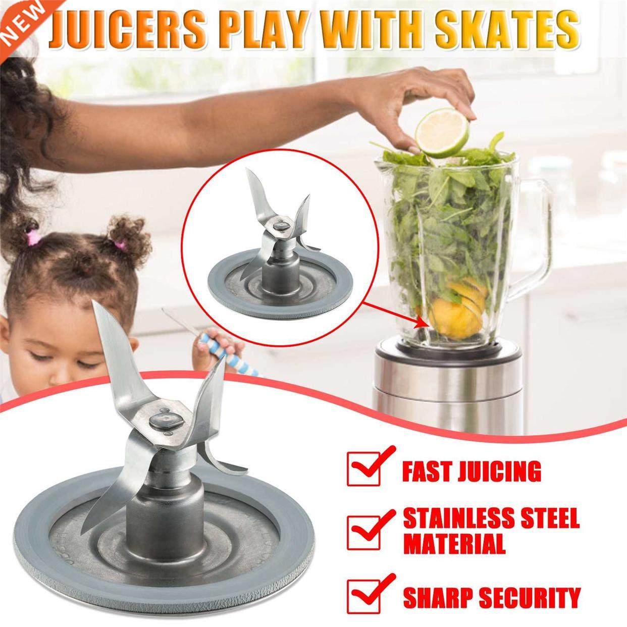 four blade stainless steel ice skate juicer accessories fits
