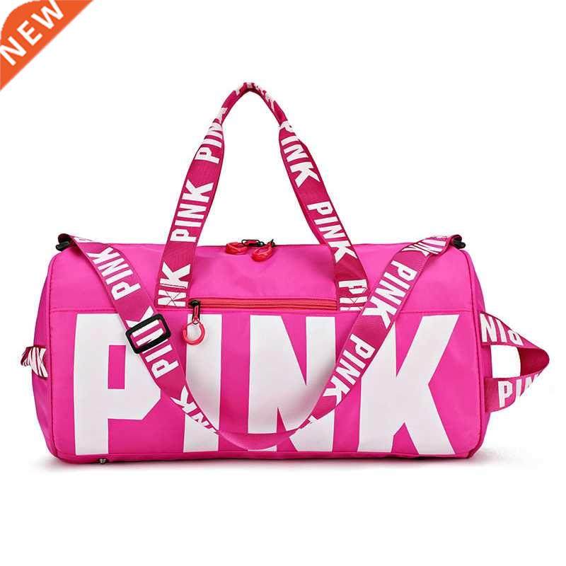 women pink travel bag female fitness training duffle bag for