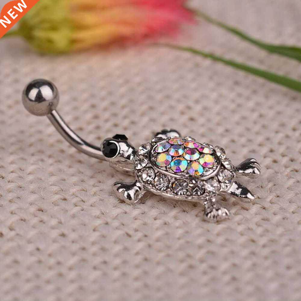 1pcs turtle navel nail cute multicolor body piercing crystal