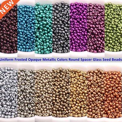 2mm 3mm 4mm Frosted Opaque Metallic Colors Glass Seedbeads M