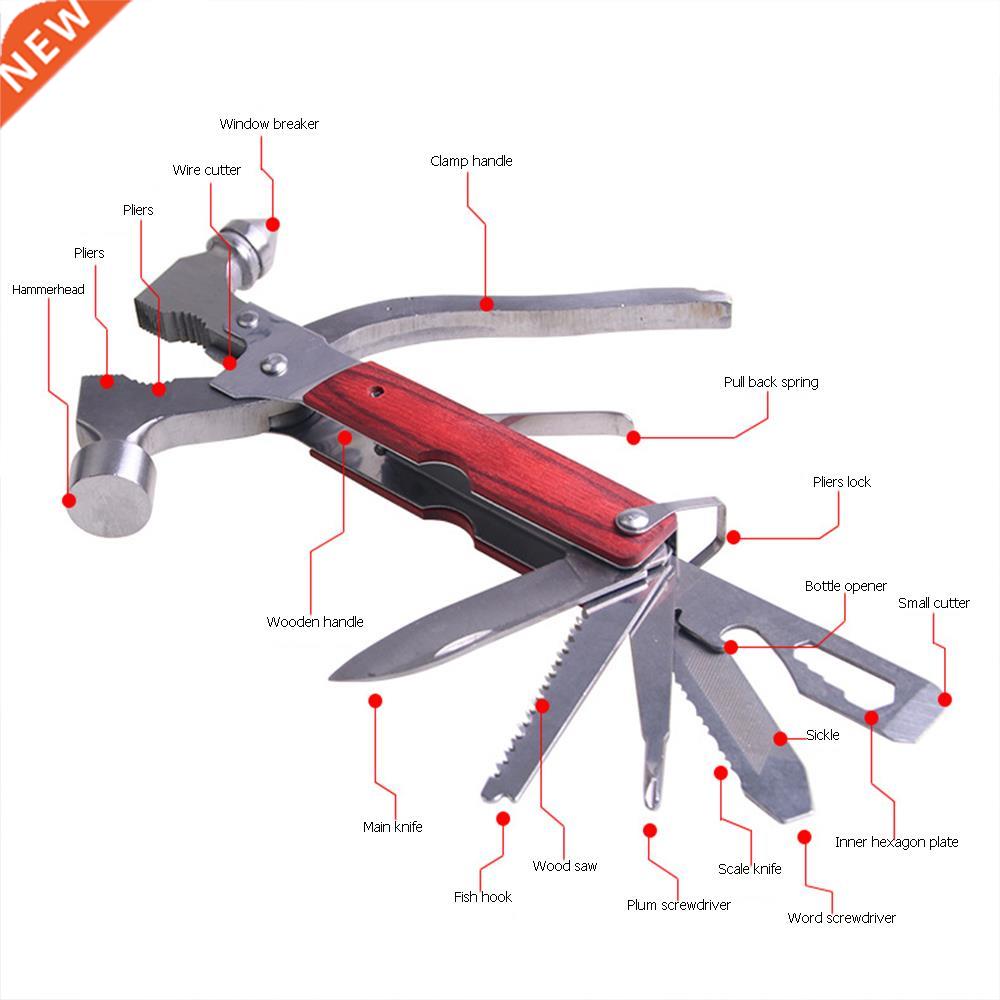 Hand Tool Multi-function Safety Hammer Combination Pliers V